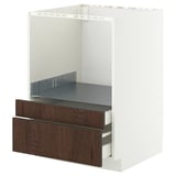 METOD / MAXIMERA Base cabinet f combi micro/drawers, white/Sinarp brown, 60x60 cm