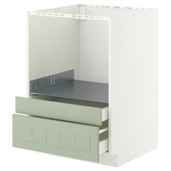 METOD / MAXIMERA Base cabinet f combi micro/drawers, white/Stensund light green, 60x60 cm