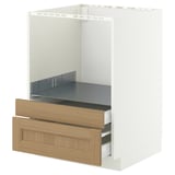 METOD / MAXIMERA Base cabinet f combi micro/drawers, white/Vedhamn oak, 60x60 cm