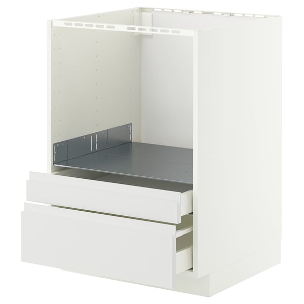 METOD / MAXIMERA Base cabinet f combi micro/drawers, white/Voxtorp matt white, 60x60 cm