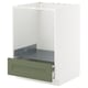 METOD / MAXIMERA Base cabinet for oven with drawer, white/Axstad grey-green, 60x60 cm