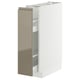 METOD / MAXIMERA Base cabinet/pull-out int fittings, white/Voxtorp high-gloss dark grey-brown, 20x60 cm