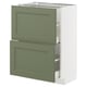 METOD / MAXIMERA Base cabinet with 2 drawers, white/Axstad grey-green, 60x37 cm