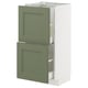 METOD / MAXIMERA Base cabinet with 2 drawers, white/Axstad grey-green, 40x37 cm