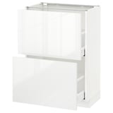 METOD / MAXIMERA Base cabinet with 2 drawers, white/Ringhult white, 60x37 cm
