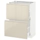 METOD / MAXIMERA Base cabinet with 2 drawers, white/Voxtorp high-gloss light beige, 60x37 cm