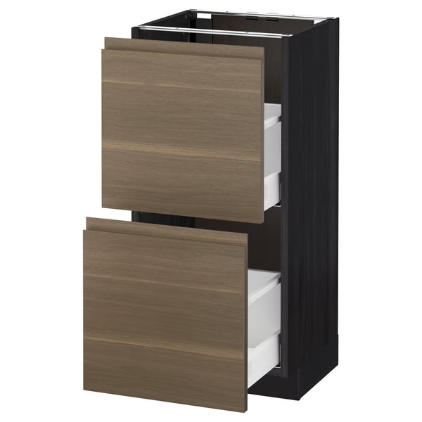 Metod Maximera Base Cabinet With 2 Drawers Black Voxtorp