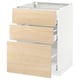 METOD / MAXIMERA Base cabinet with 3 drawers, white/Askersund light ash effect, 60x60 cm