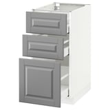 METOD / MAXIMERA Base cabinet with 3 drawers, white/Bodbyn grey, 40x60 cm