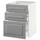 METOD / MAXIMERA Base cabinet with 3 drawers, white/Bodbyn grey, 60x60 cm