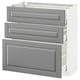 METOD / MAXIMERA Base cabinet with 3 drawers, white/Bodbyn grey, 80x37 cm