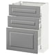 METOD / MAXIMERA Base cabinet with 3 drawers, white/Bodbyn grey, 60x37 cm