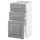 METOD / MAXIMERA Base cabinet with 3 drawers, white/Bodbyn grey, 40x37 cm