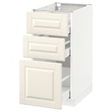 METOD / MAXIMERA Base cabinet with 3 drawers, white/Bodbyn off-white, 40x60 cm