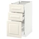 METOD / MAXIMERA Base cabinet with 3 drawers, white/Bodbyn off-white, 40x60 cm