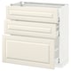 METOD / MAXIMERA Base cabinet with 3 drawers, white/Bodbyn off-white, 80x37 cm