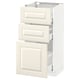 METOD / MAXIMERA Base cabinet with 3 drawers, white/Bodbyn off-white, 40x37 cm