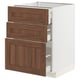 METOD / MAXIMERA Base cabinet with 3 drawers, white Enköping/brown walnut effect, 60x60 cm