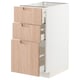 METOD / MAXIMERA Base cabinet with 3 drawers, white/Fröjered light bamboo, 40x60 cm