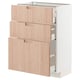 METOD / MAXIMERA Base cabinet with 3 drawers, white/Fröjered light bamboo, 60x37 cm