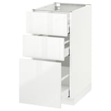 METOD / MAXIMERA Base cabinet with 3 drawers, white/Ringhult white, 40x60 cm