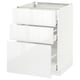 METOD / MAXIMERA Base cabinet with 3 drawers, white/Ringhult white, 60x60 cm