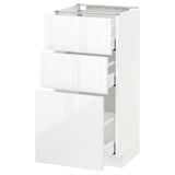 METOD / MAXIMERA Base cabinet with 3 drawers, white/Ringhult white, 40x37 cm