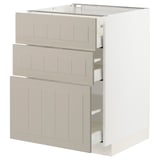 METOD / MAXIMERA Base cabinet with 3 drawers, white/Stensund beige, 60x60 cm
