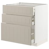 METOD / MAXIMERA Base cabinet with 3 drawers, white/Stensund beige, 80x60 cm