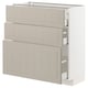 METOD / MAXIMERA Base cabinet with 3 drawers, white/Stensund beige, 80x37 cm