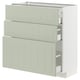 METOD / MAXIMERA Base cabinet with 3 drawers, white/Stensund light green, 80x37 cm