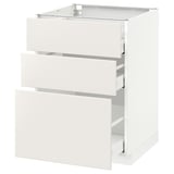 METOD / MAXIMERA Base cabinet with 3 drawers, white/Veddinge white, 60x60 cm