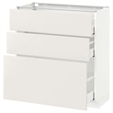 METOD / MAXIMERA Base cabinet with 3 drawers, white/Veddinge white, 80x37 cm