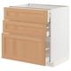 METOD / MAXIMERA Base cabinet with 3 drawers, white/Vedhamn oak, 80x60 cm