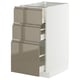 METOD / MAXIMERA Base cabinet with 3 drawers, white/Voxtorp high-gloss dark grey-brown, 40x60 cm