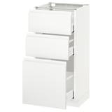 METOD / MAXIMERA Base cabinet with 3 drawers, white/Voxtorp matt white, 40x37 cm