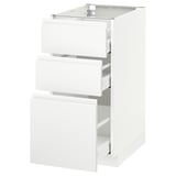METOD / MAXIMERA Base cabinet with 3 drawers, white/Voxtorp matt white, 40x60 cm