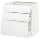METOD / MAXIMERA Base cabinet with 3 drawers, white/Voxtorp matt white, 80x60 cm