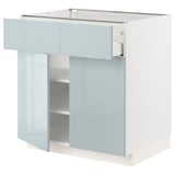 METOD / MAXIMERA Base cabinet with drawer/2 doors, white/Kallarp light grey-blue, 80x60 cm