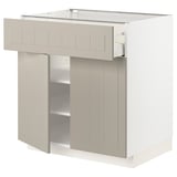 METOD / MAXIMERA Base cabinet with drawer/2 doors, white/Stensund beige, 80x60 cm