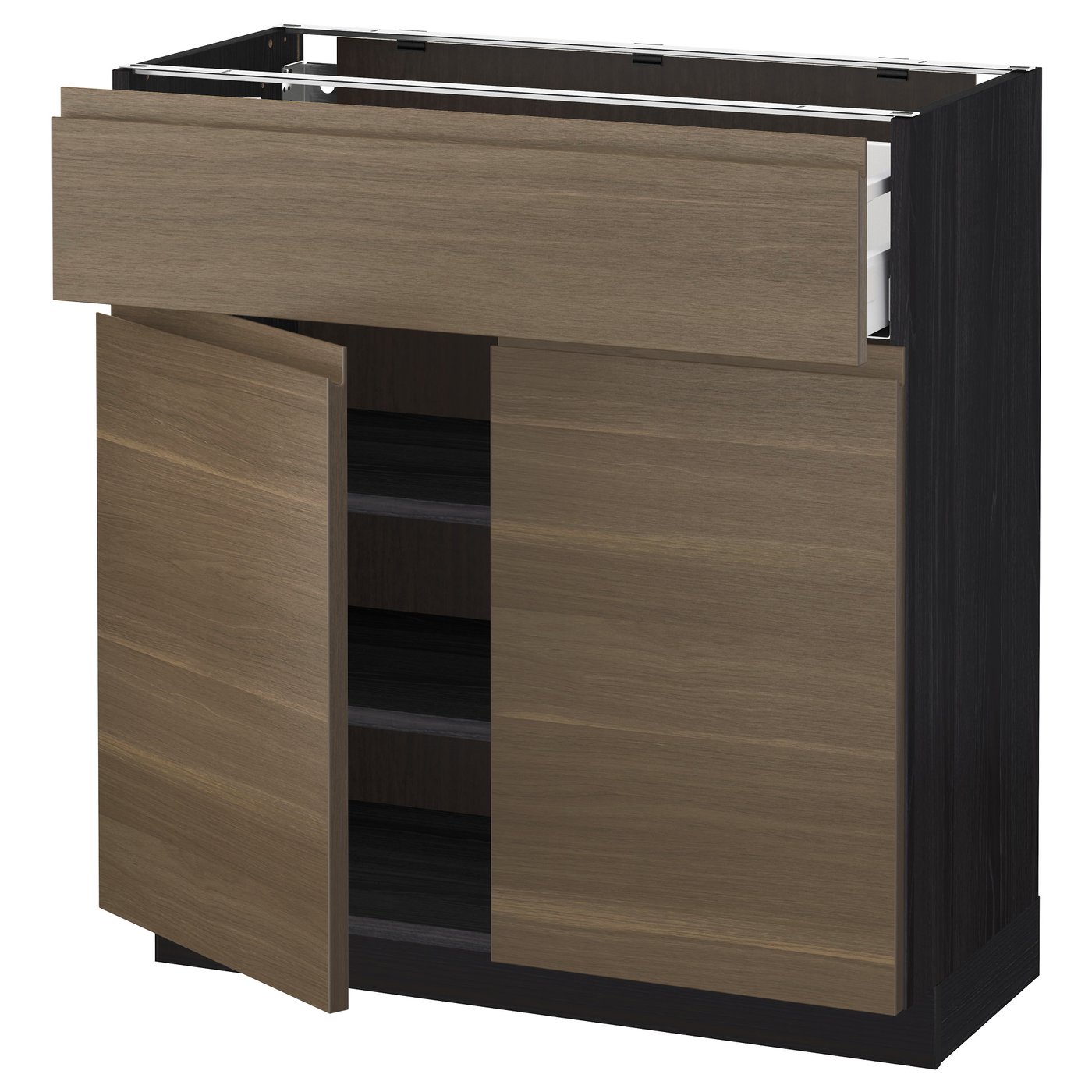 Metod Maximera Base Cabinet With Drawer 2 Doors Black Voxtorp
