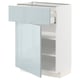 METOD / MAXIMERA Base cabinet with drawer/door, white/Kallarp light grey-blue, 60x37 cm