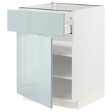 METOD / MAXIMERA Base cabinet with drawer/door, white/Kallarp light grey-blue, 60x60 cm
