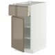 METOD / MAXIMERA Base cabinet with drawer/door, white/Voxtorp high-gloss dark grey-brown, 40x60 cm