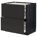 METOD / MAXIMERA Base cb 2 frnts/2 low/1 md/1 hi drw, black/Nickebo matt anthracite, 80x60 cm