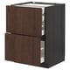 METOD / MAXIMERA Base cb 2 frnts/2 low/1 md/1 hi drw, black/Sinarp brown, 60x60 cm