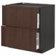 METOD / MAXIMERA Base cb 2 fronts/2 high drawers, black/Sinarp brown, 80x60 cm