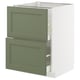 METOD / MAXIMERA Base cb 2 fronts/2 high drawers, white/Axstad grey-green, 60x60 cm