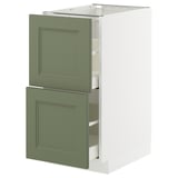METOD / MAXIMERA Base cb 2 fronts/2 high drawers, white/Axstad grey-green, 40x60 cm