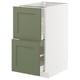 METOD / MAXIMERA Base cb 2 fronts/2 high drawers, white/Axstad grey-green, 40x60 cm